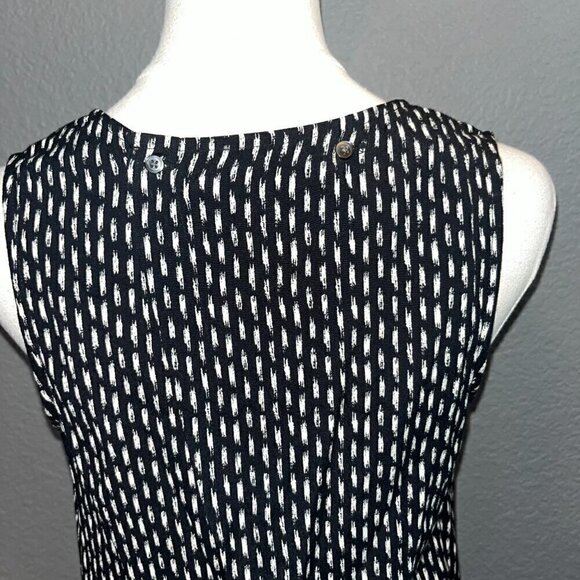 MADEWELL Black & White Tribal Print Ikat Brush Overlay Romper Open Back - EUC XS - Picture 6 of 13